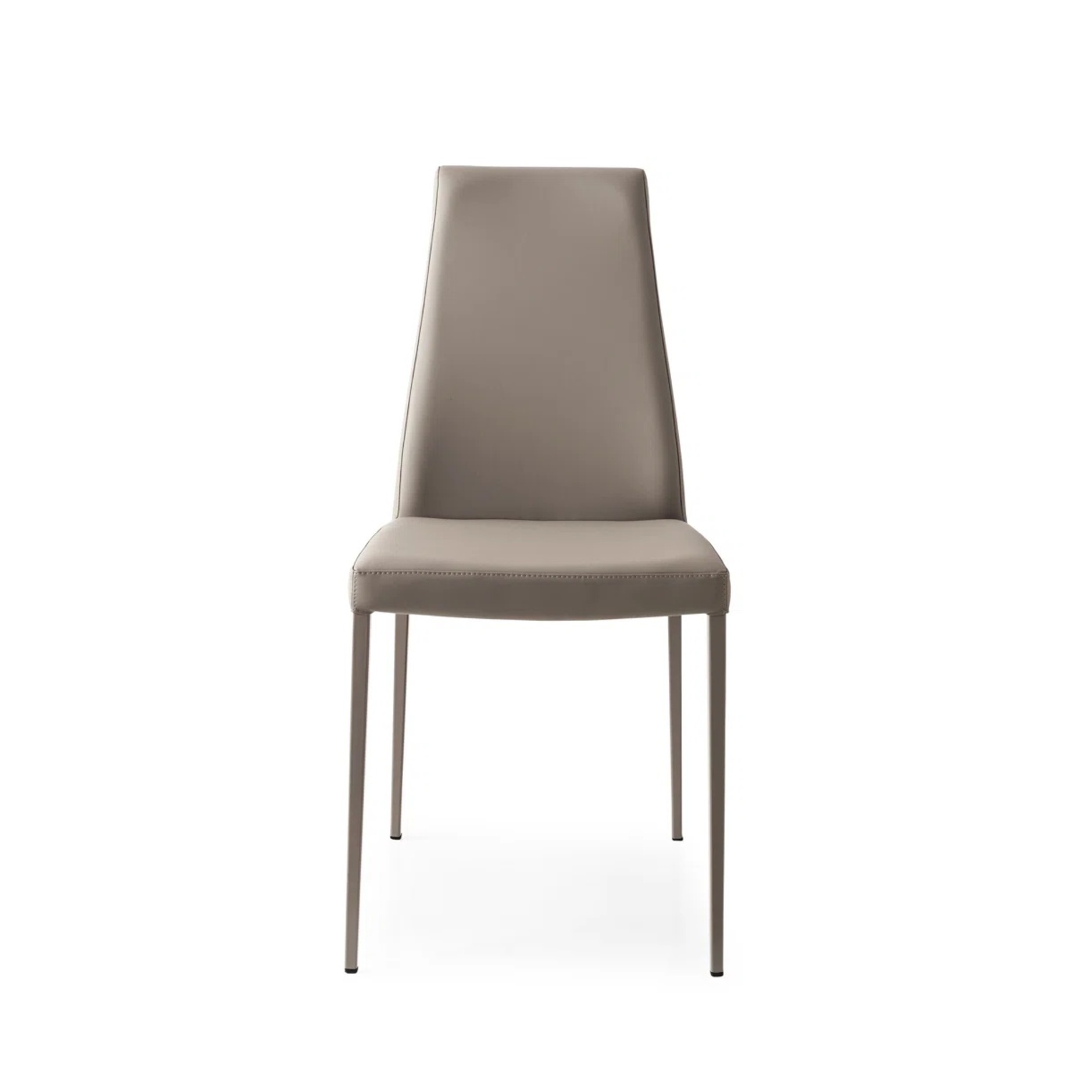 Calligaris Aida Light Gray Leather Dining Chairs - image-5