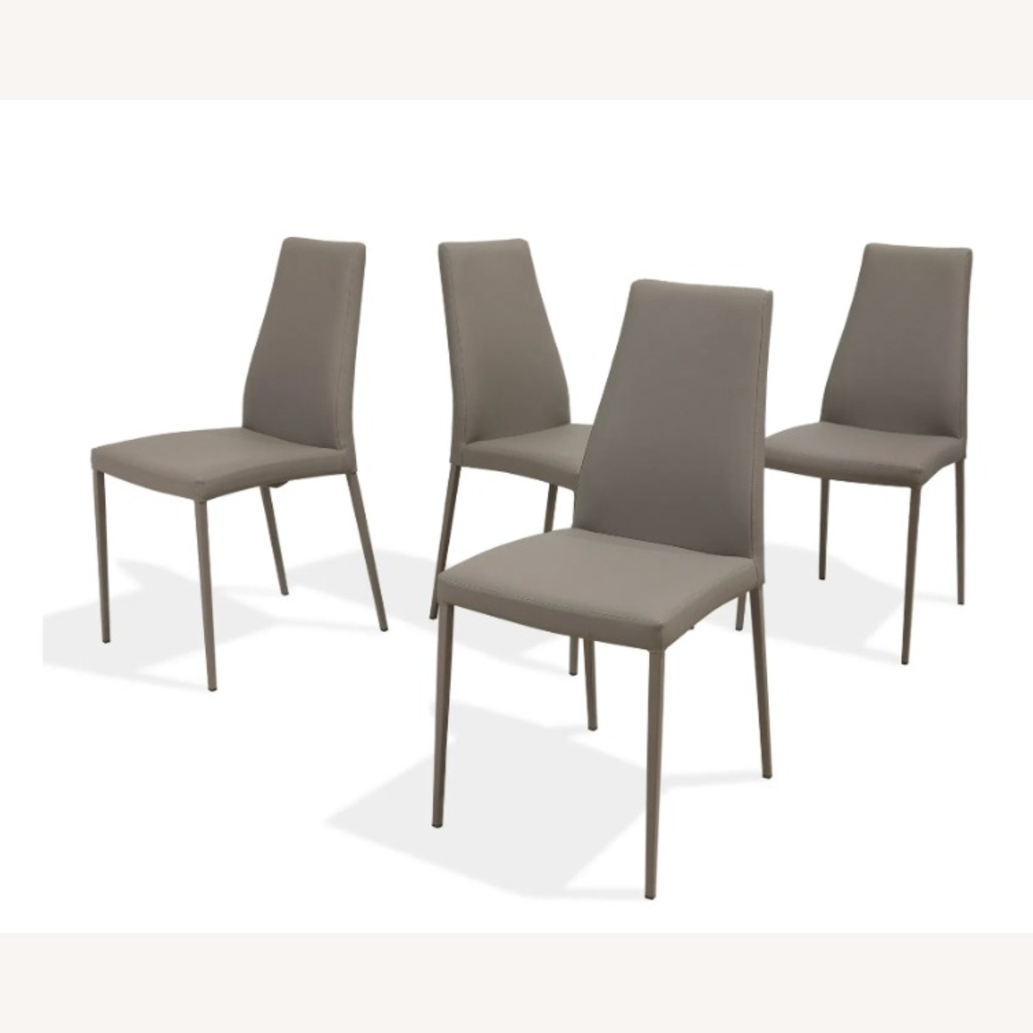 Calligaris Aida Light Gray Leather Dining Chairs - image-1