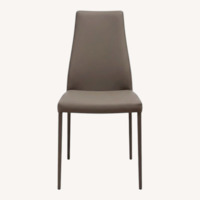 Calligaris Aida Light Gray Leather Dining Chairs