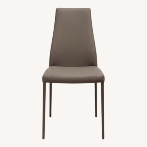 Used Calligaris Aida Light Gray Leather Dining Chairs for sale on AptDeco
