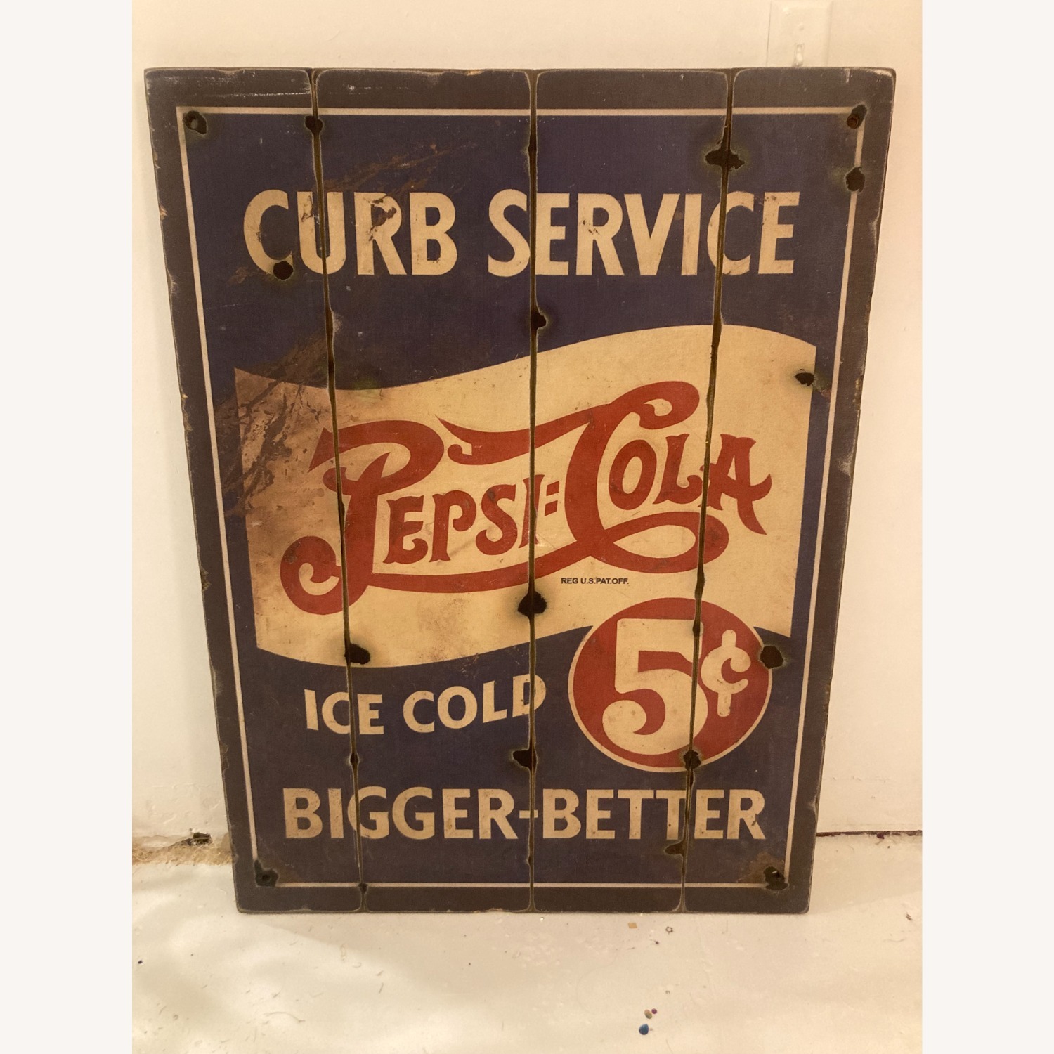 Pepsi Novelty Wood Print Sign - image-1