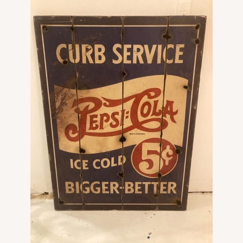 Used Pepsi Novelty Wood Print Sign for sale on AptDeco