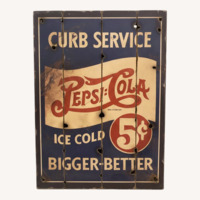 Pepsi Novelty Wood Print Sign