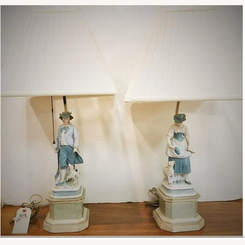 Used Porcelain Figure Table Lamps for sale on AptDeco