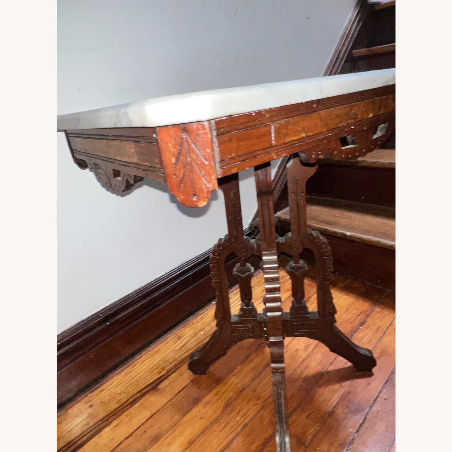 Antique Victorian Marble Side Table - image-8