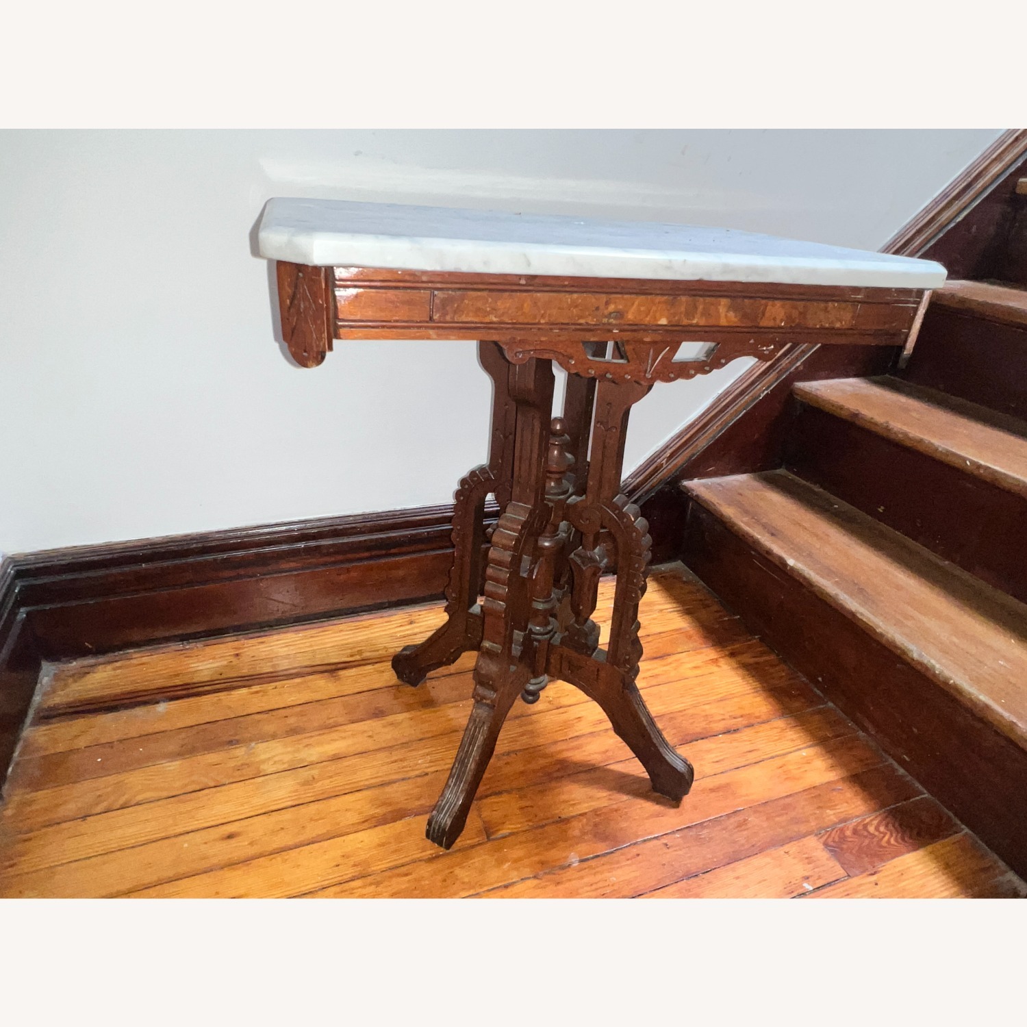 Antique Victorian Marble Side Table - image-9