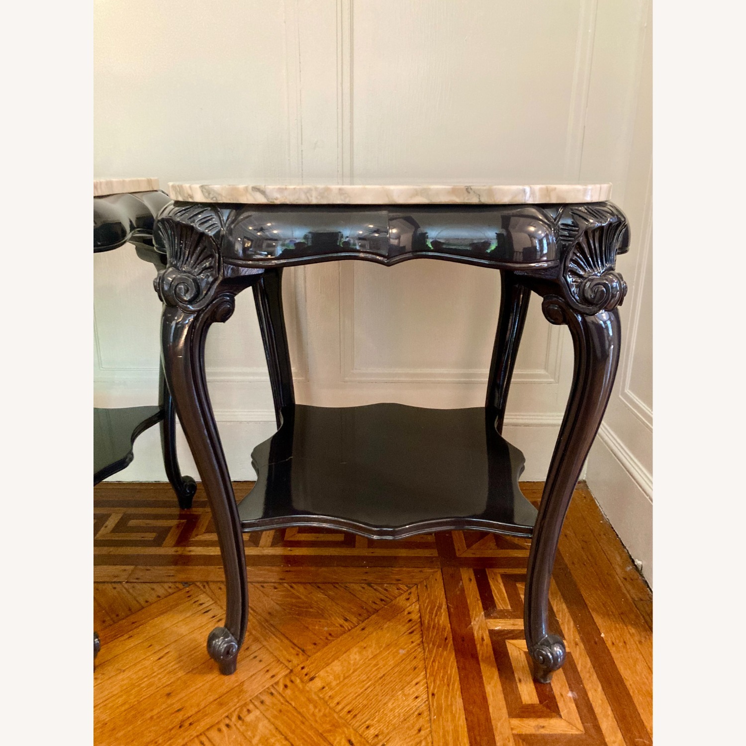 Pair of Louis XV Style Marble Top Side Tables - image-6