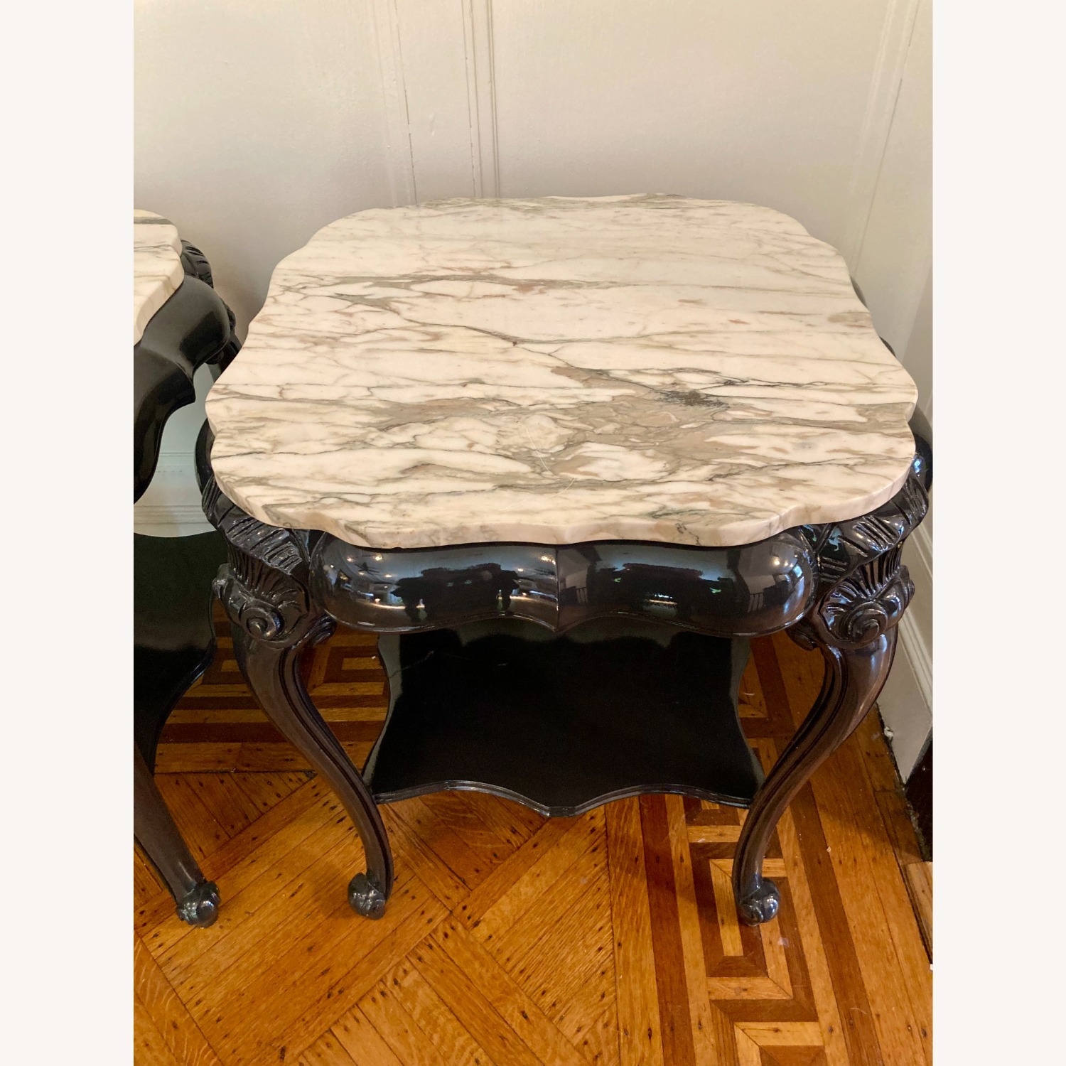 Pair of Louis XV Style Marble Top Side Tables - image-3