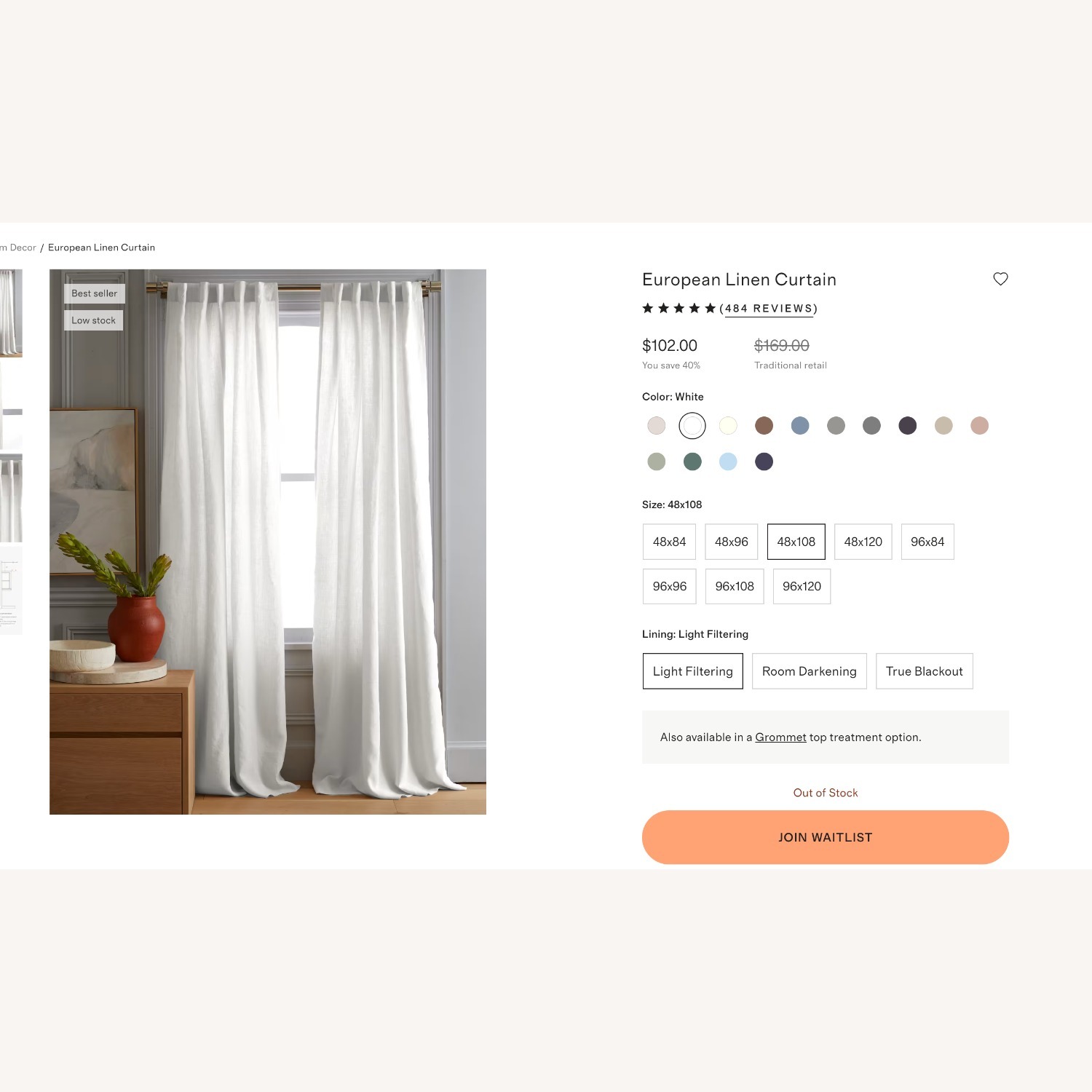 White Linen Curtains - image-3