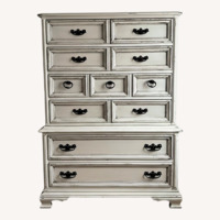 Vintage/Antique White Wood Armoire