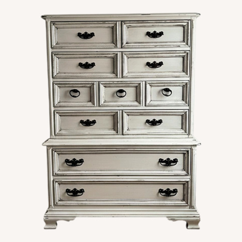 Used Vintage/Antique White Wood Armoire for sale on AptDeco