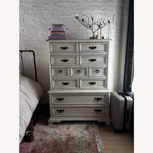 Used Vintage/Antique White Wood Armoire for sale on AptDeco