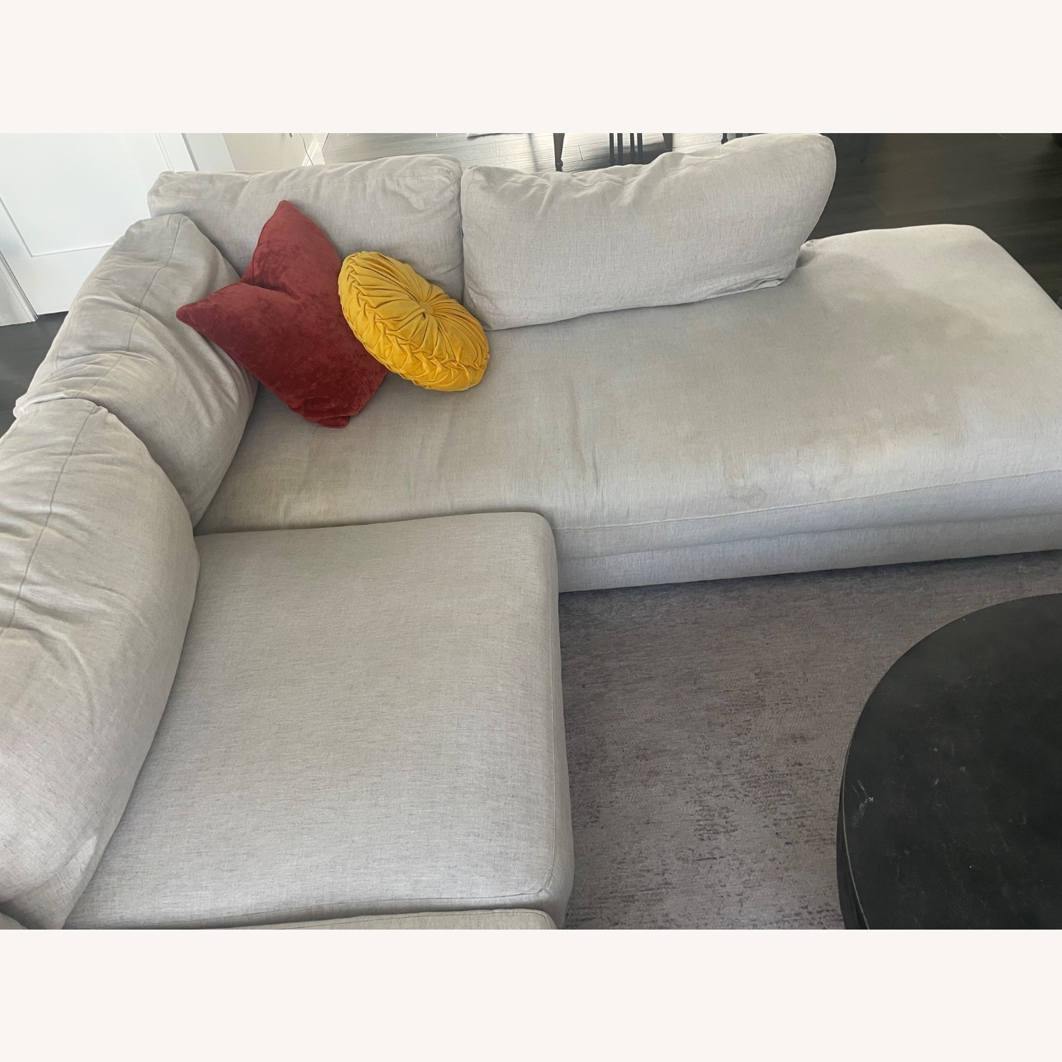 West Elm Light Gray 3+ Piece Sectional - image-7