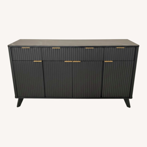 Used Stylish Dark Gray and Black Modern Credenza  for sale on AptDeco