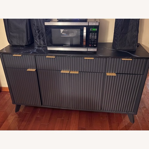Used Stylish Dark Gray and Black Modern Credenza  for sale on AptDeco