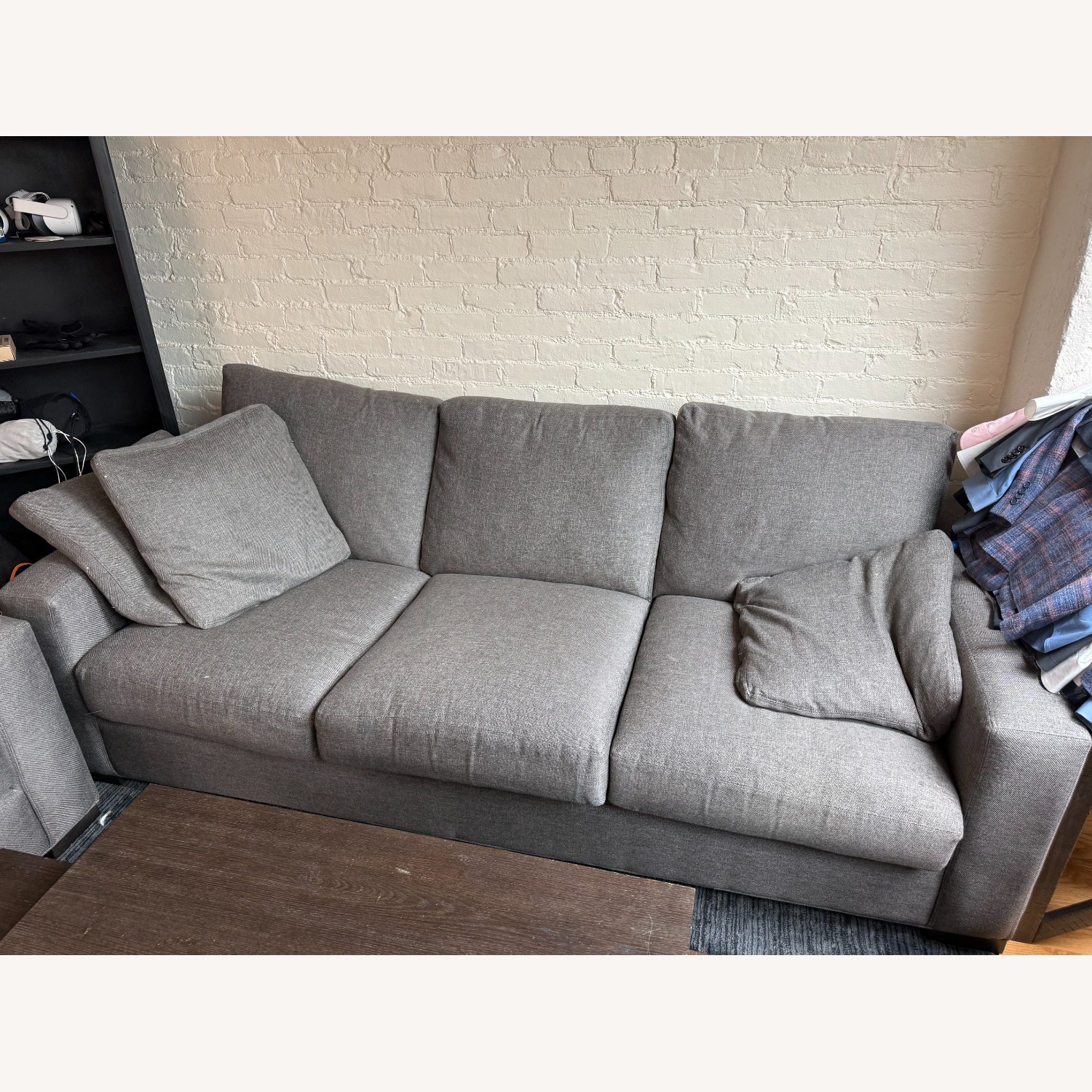 Metro 88" Three-Cushion Sofa in Gino Charcoal - image-2