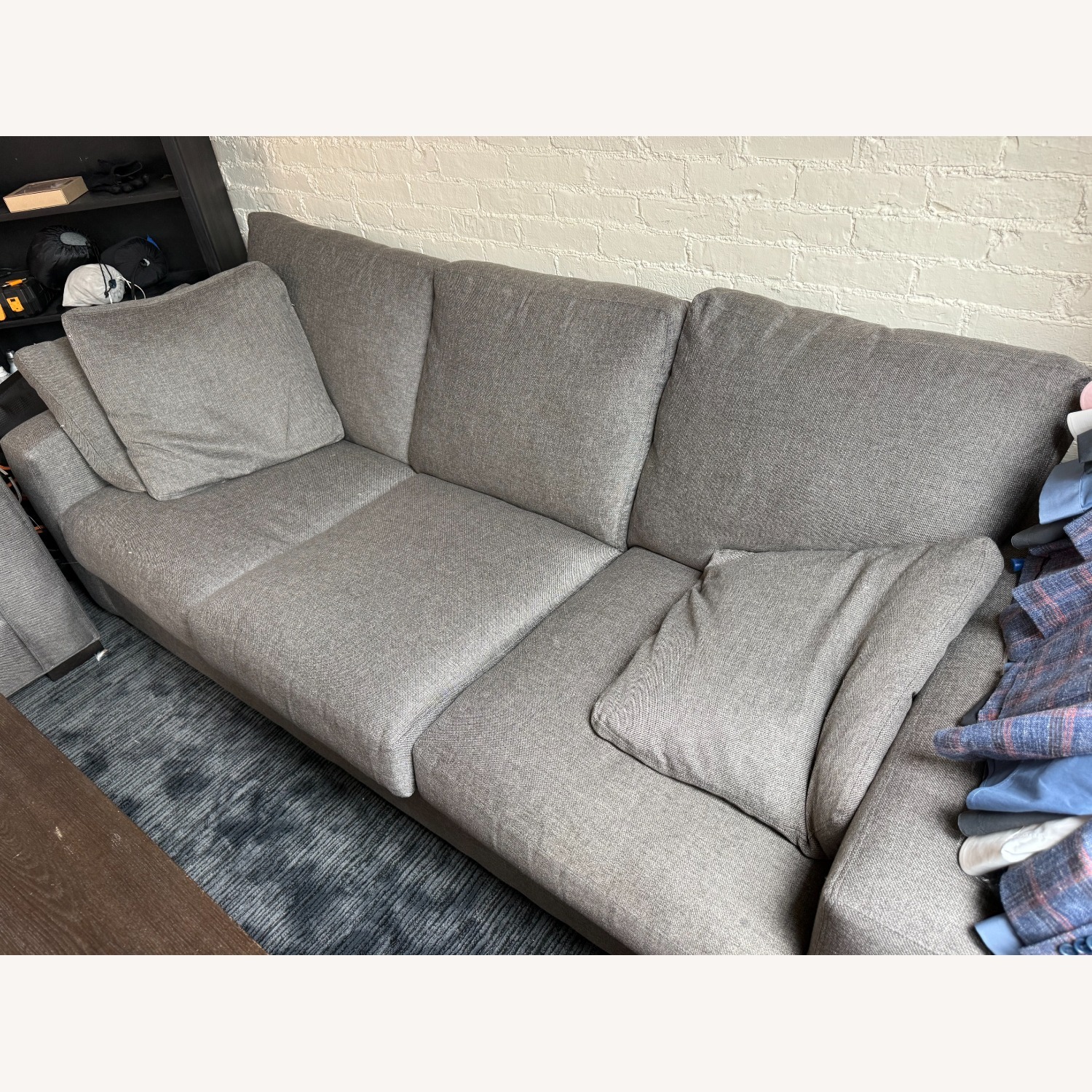 Metro 88" Three-Cushion Sofa in Gino Charcoal - image-3