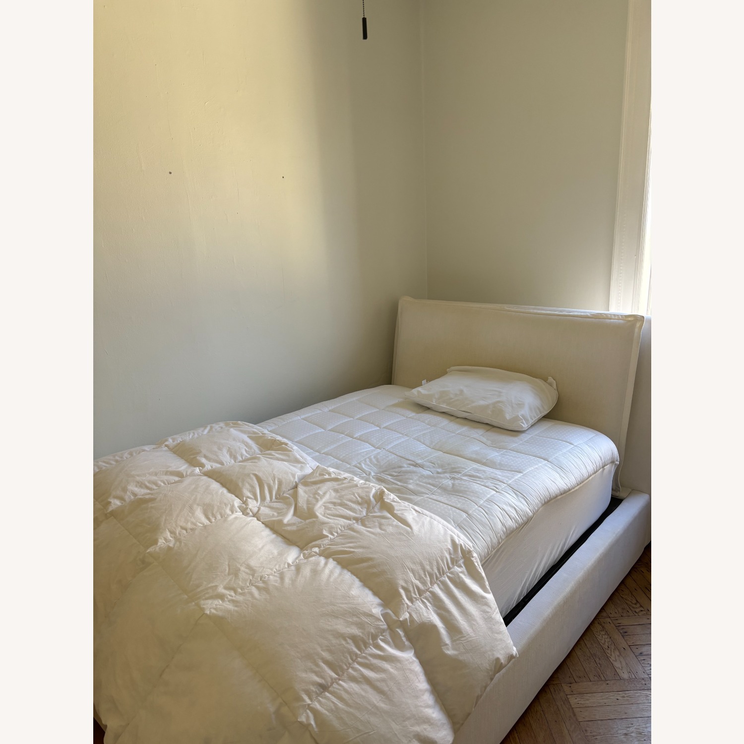 Restoration Hardware White Sloane Upholstered Velvet Storage Bed - image-4