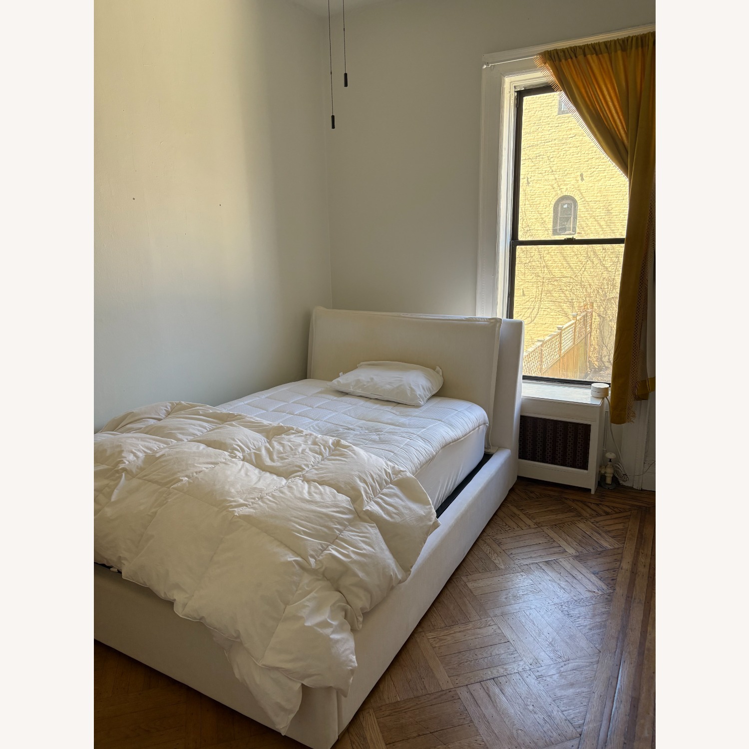 Restoration Hardware White Sloane Upholstered Velvet Storage Bed - image-1