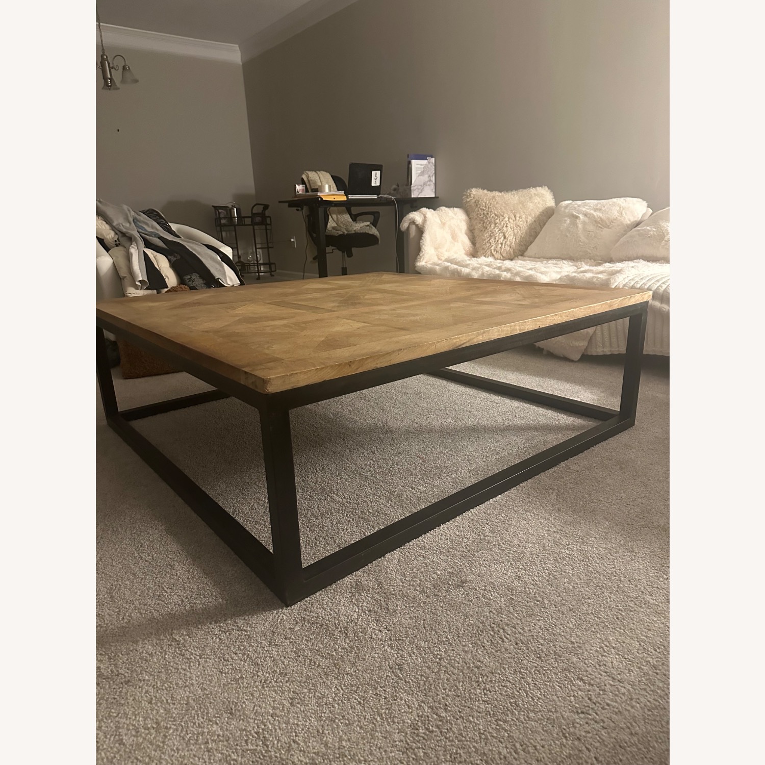 Light Brown Wood Coffee Table - image-2