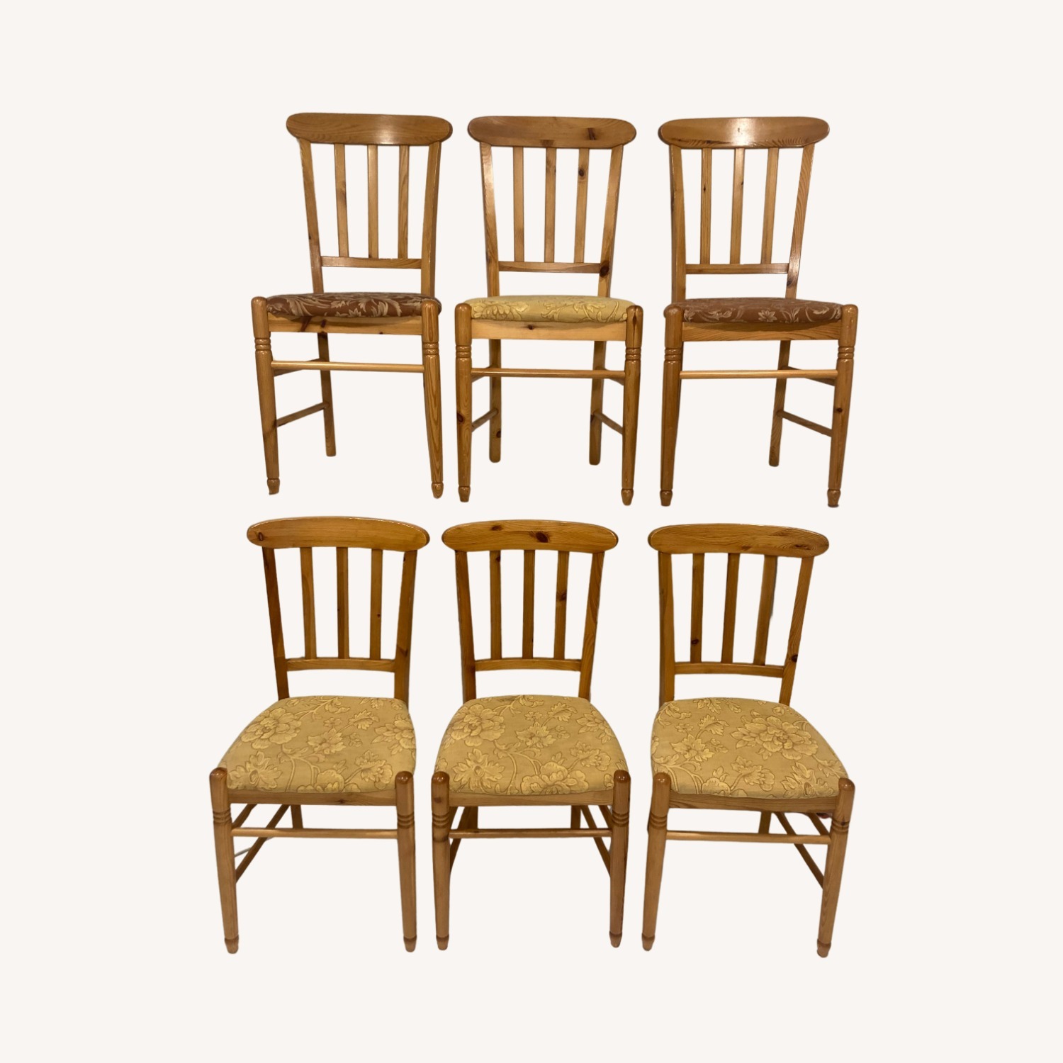 Set of 6 Wood Farmhouse Dining Chairs  - image-1