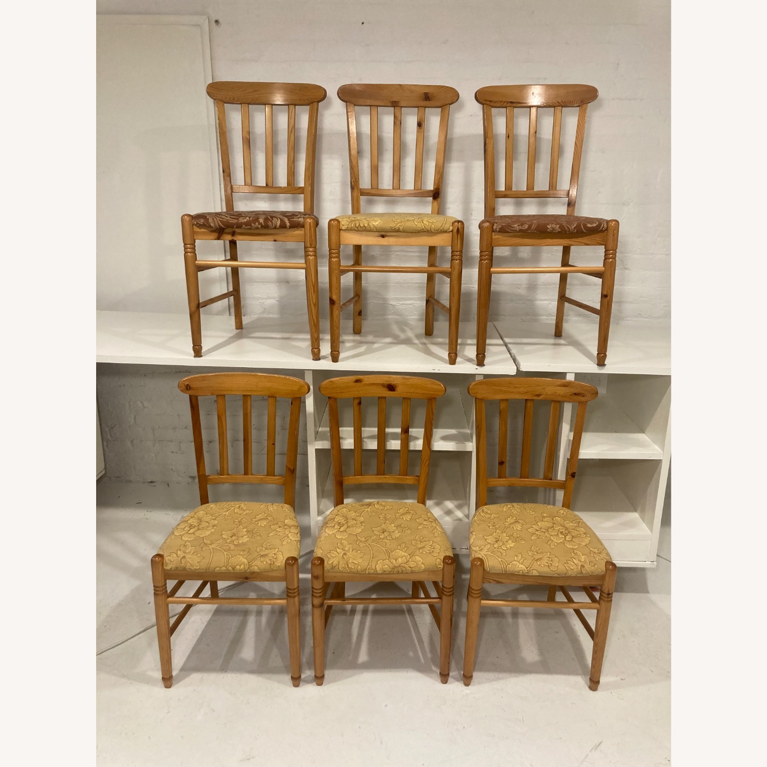 Set of 6 Wood Farmhouse Dining Chairs  - image-2