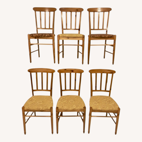 Used Set of 6 Wood Farmhouse Dining Chairs  for sale on AptDeco