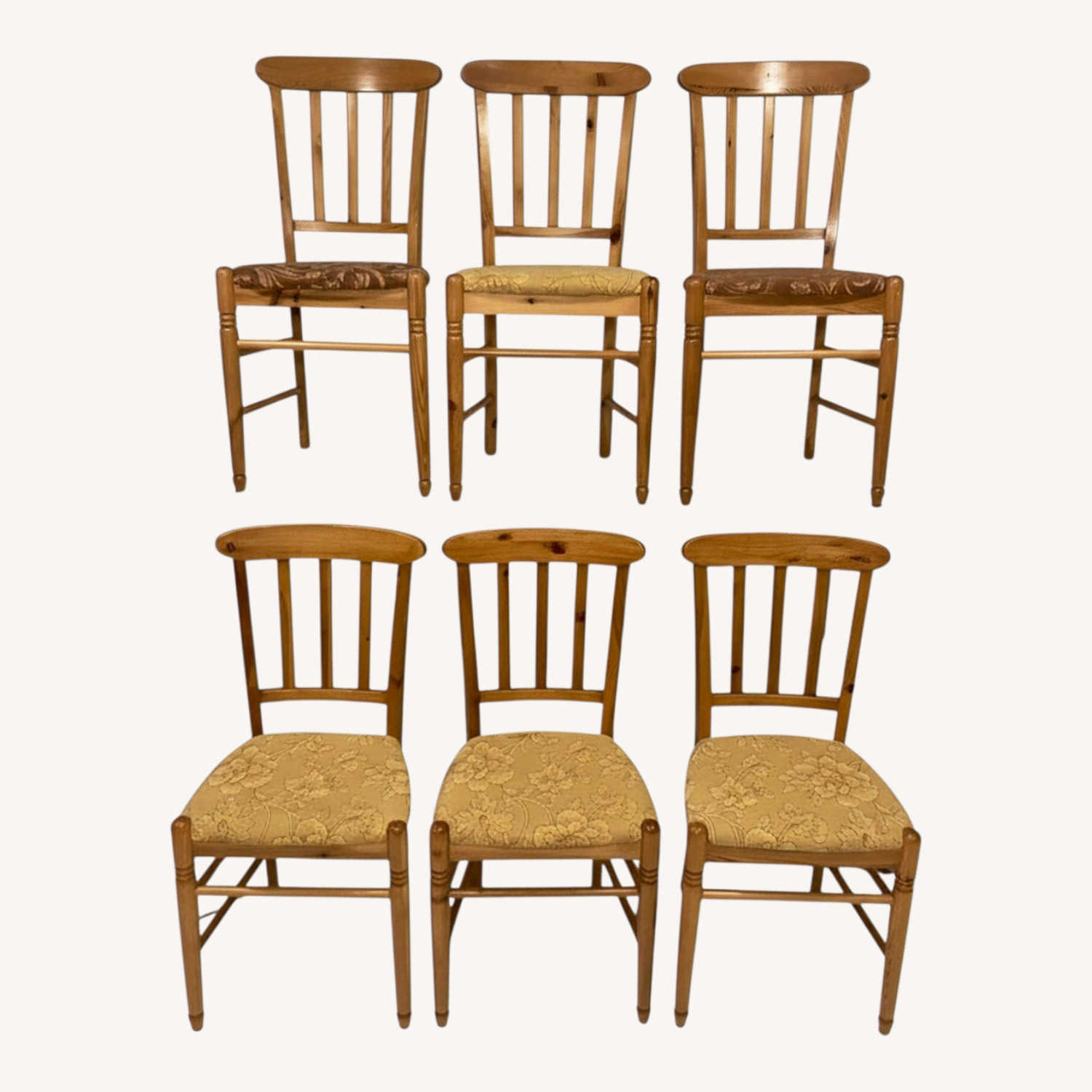 Set of 6 Wood Farmhouse Dining Chairs  - image-8