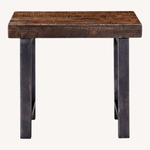 Used Pottery Barn Griffin Wrought Iron & Wood Side Table for sale on AptDeco
