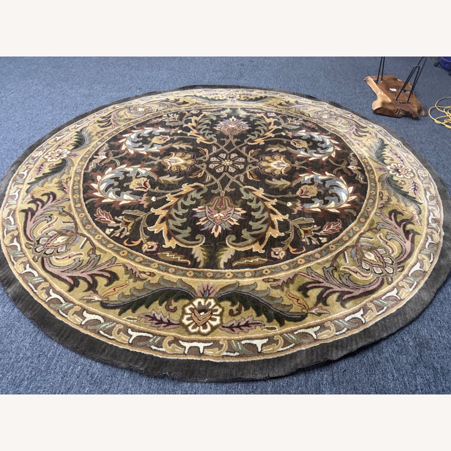 Dark Brown Wool Blend Area Rug 10' x 10' - image-4