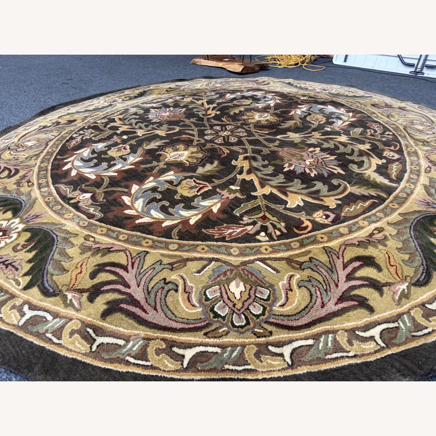 Dark Brown Wool Blend Area Rug 10' x 10' - image-2