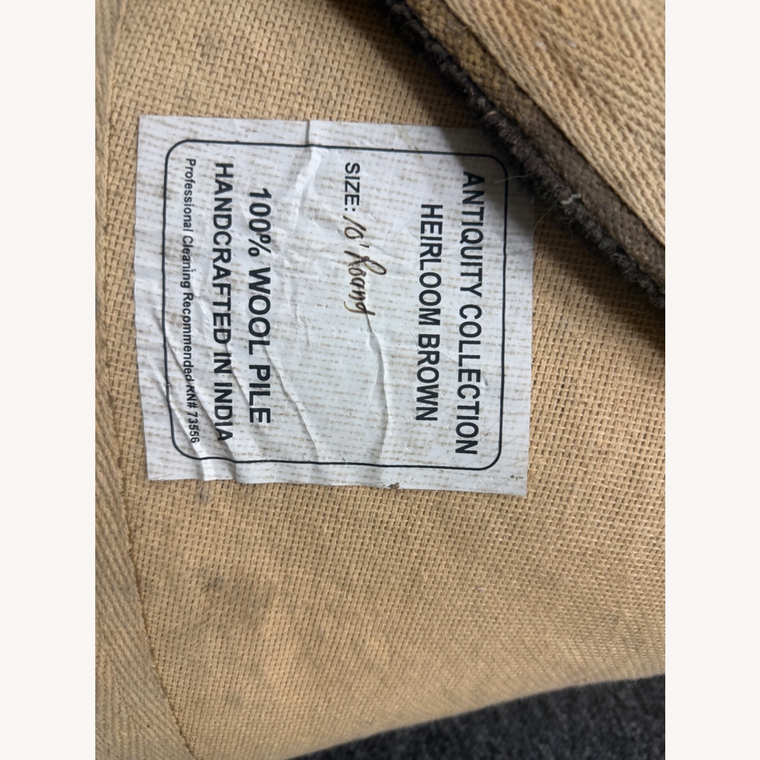 Dark Brown Wool Blend Area Rug 10' x 10' - image-6