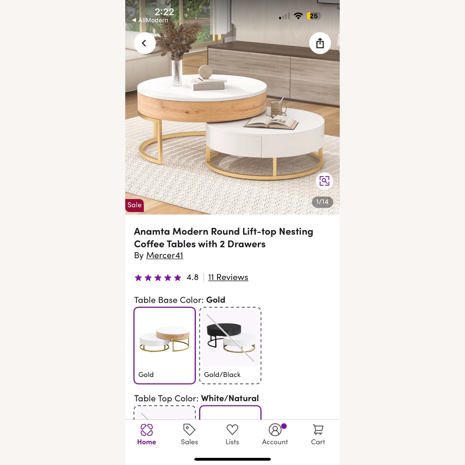 Wayfair Anamta Round Lift-top Nesting Coffee Tables with 2 Drawers - image-5