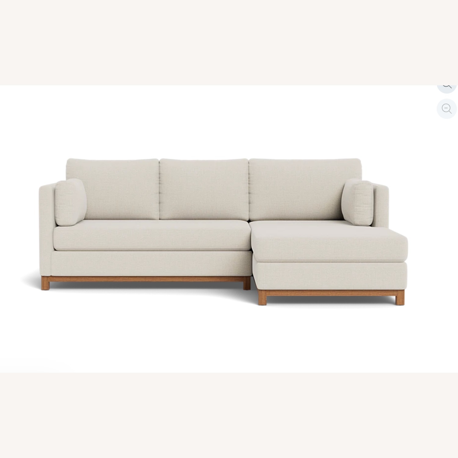 Light Gray Fabric Chaise Lounge - image-3