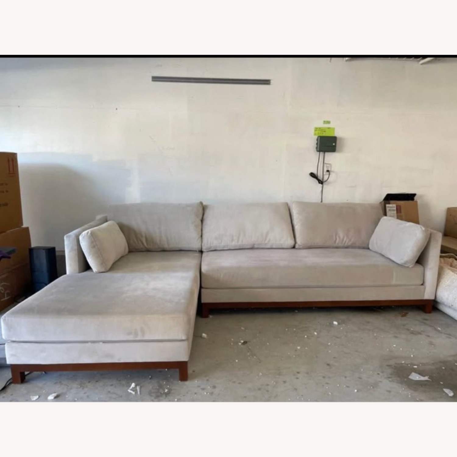 Light Gray Fabric Chaise Lounge - image-2