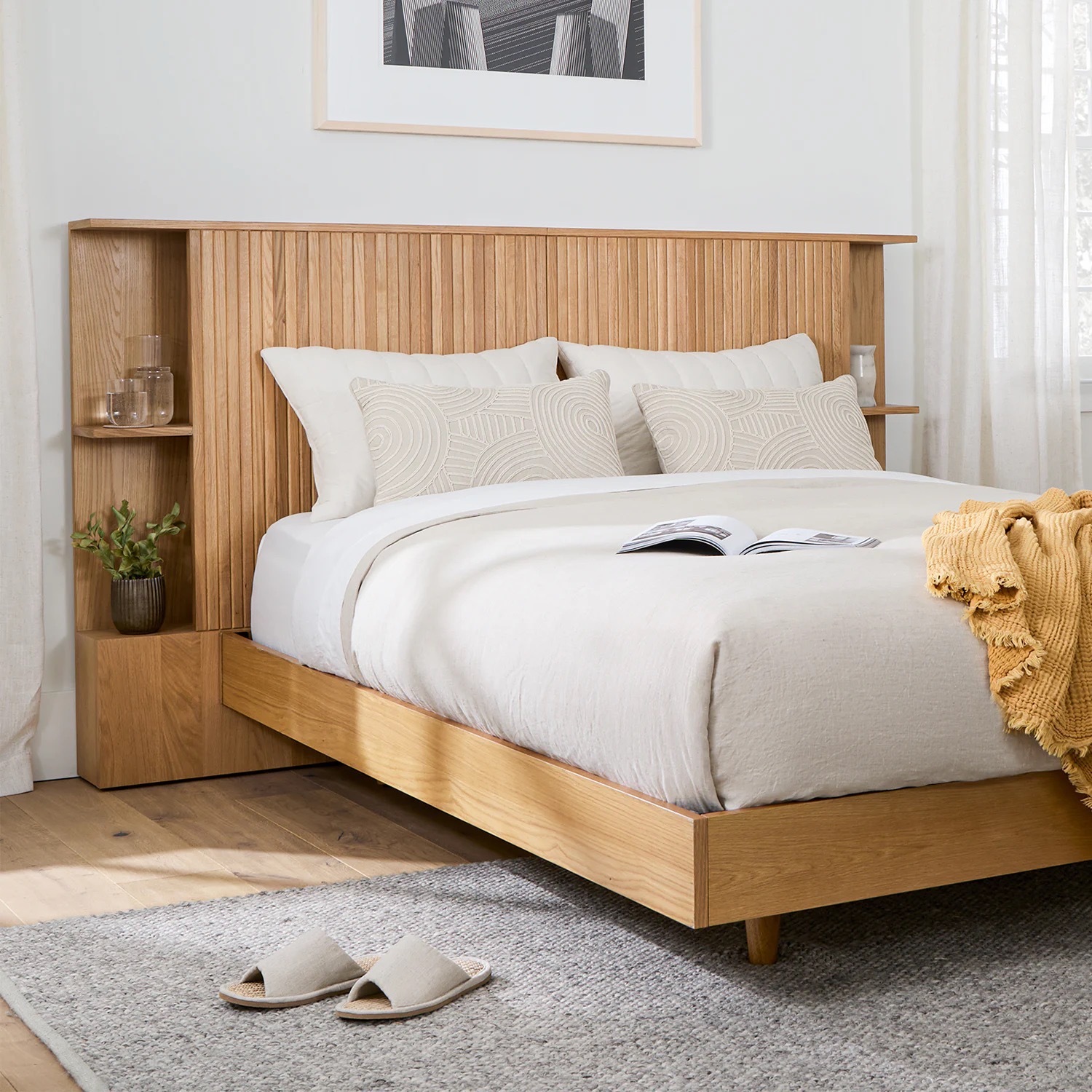 Article Basi Queen Bed Frame - Oak - image-2