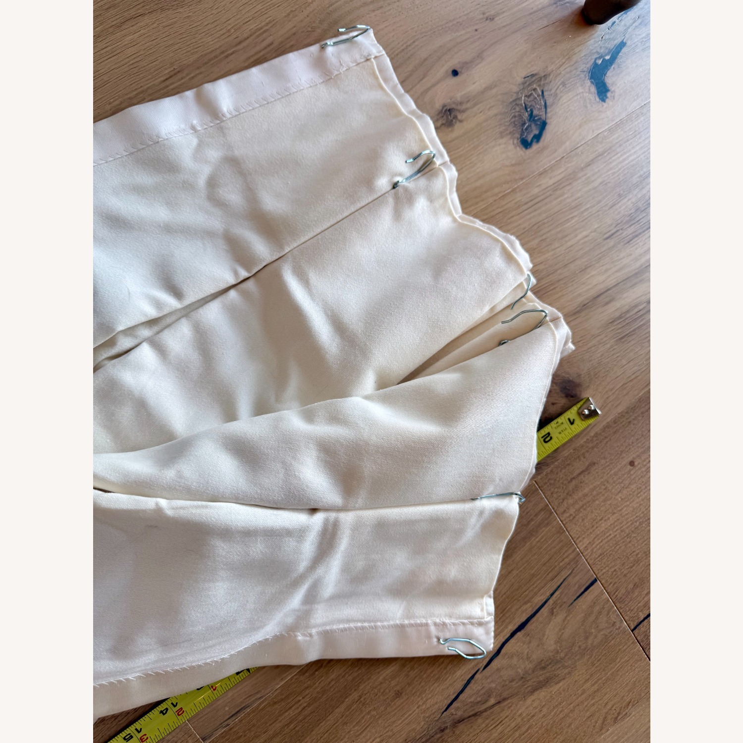 Ethan Allen White Linen Curtains W Greek Key Trim - image-6