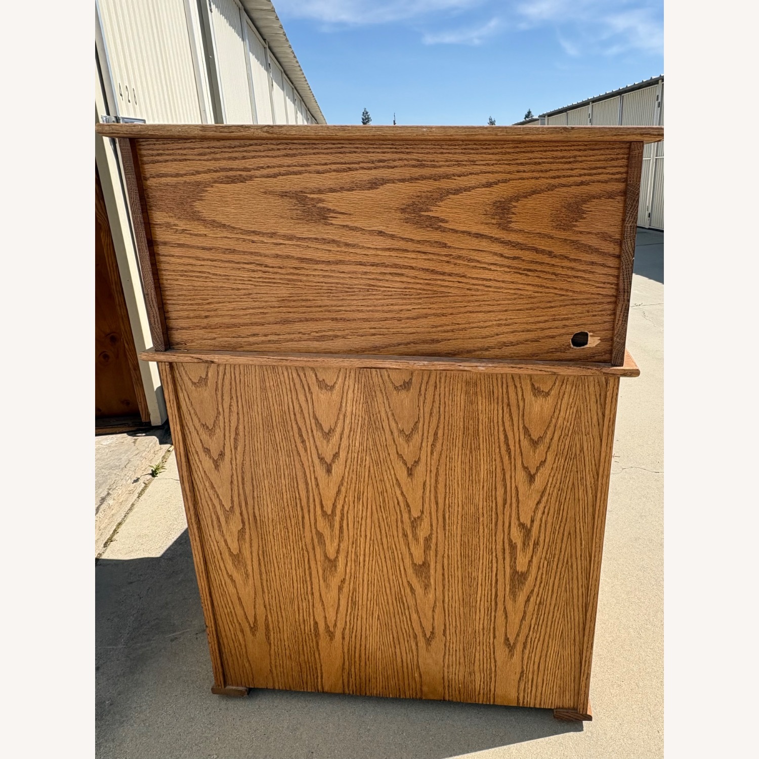 20th Century Light Brown Oak Wood Desk - image-7