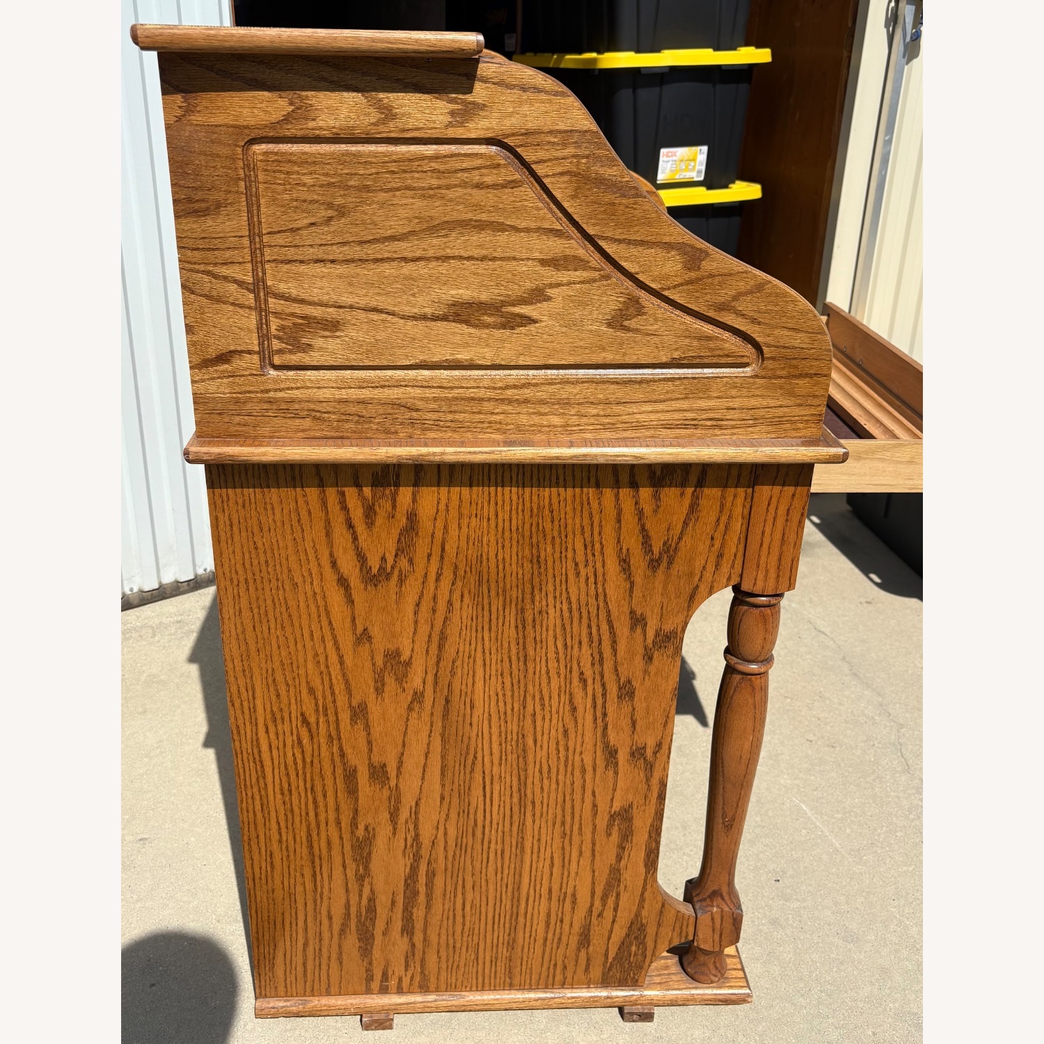 20th Century Light Brown Oak Wood Desk - image-3