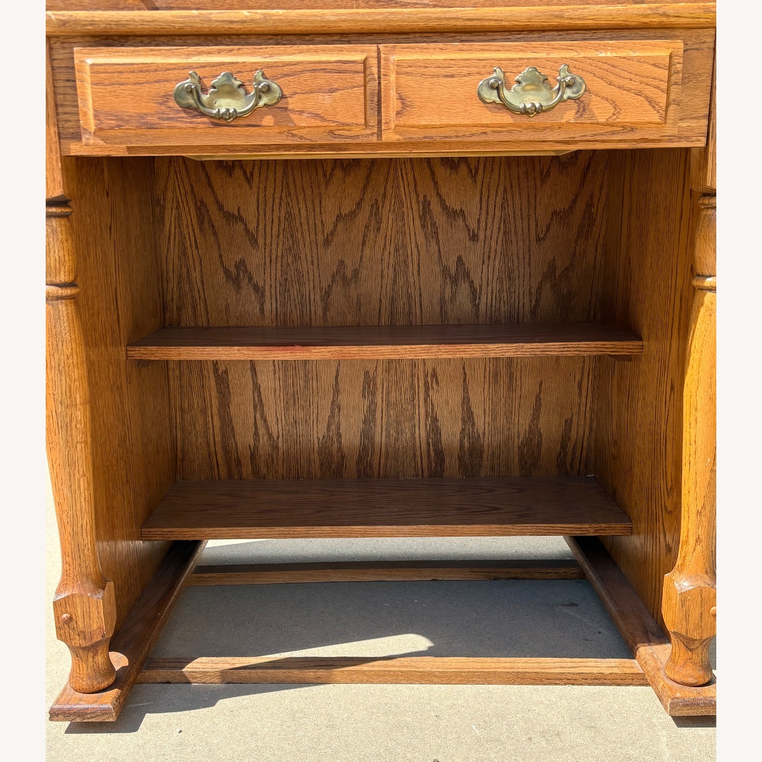 20th Century Light Brown Oak Wood Desk - image-2