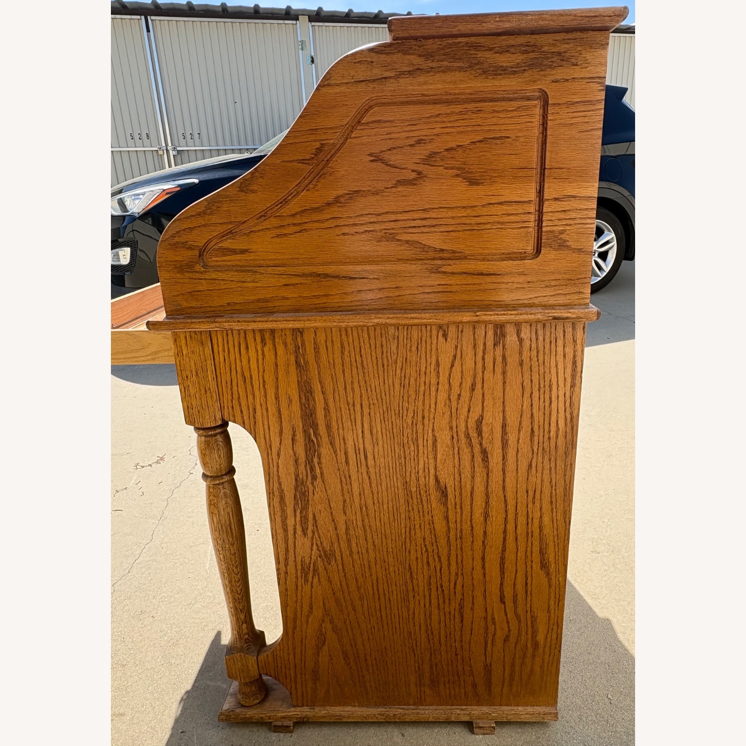 20th Century Light Brown Oak Wood Desk - image-4