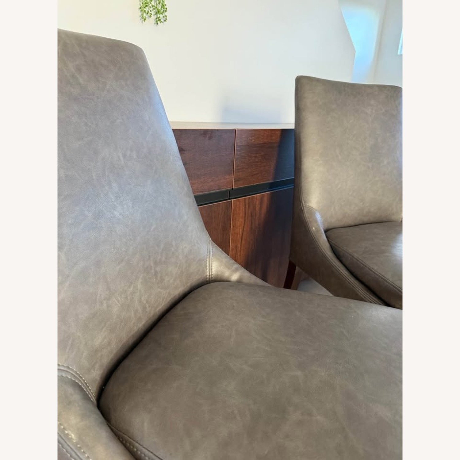 Birch Lane Light Gray Faux Leather Dining Chairs - image-6