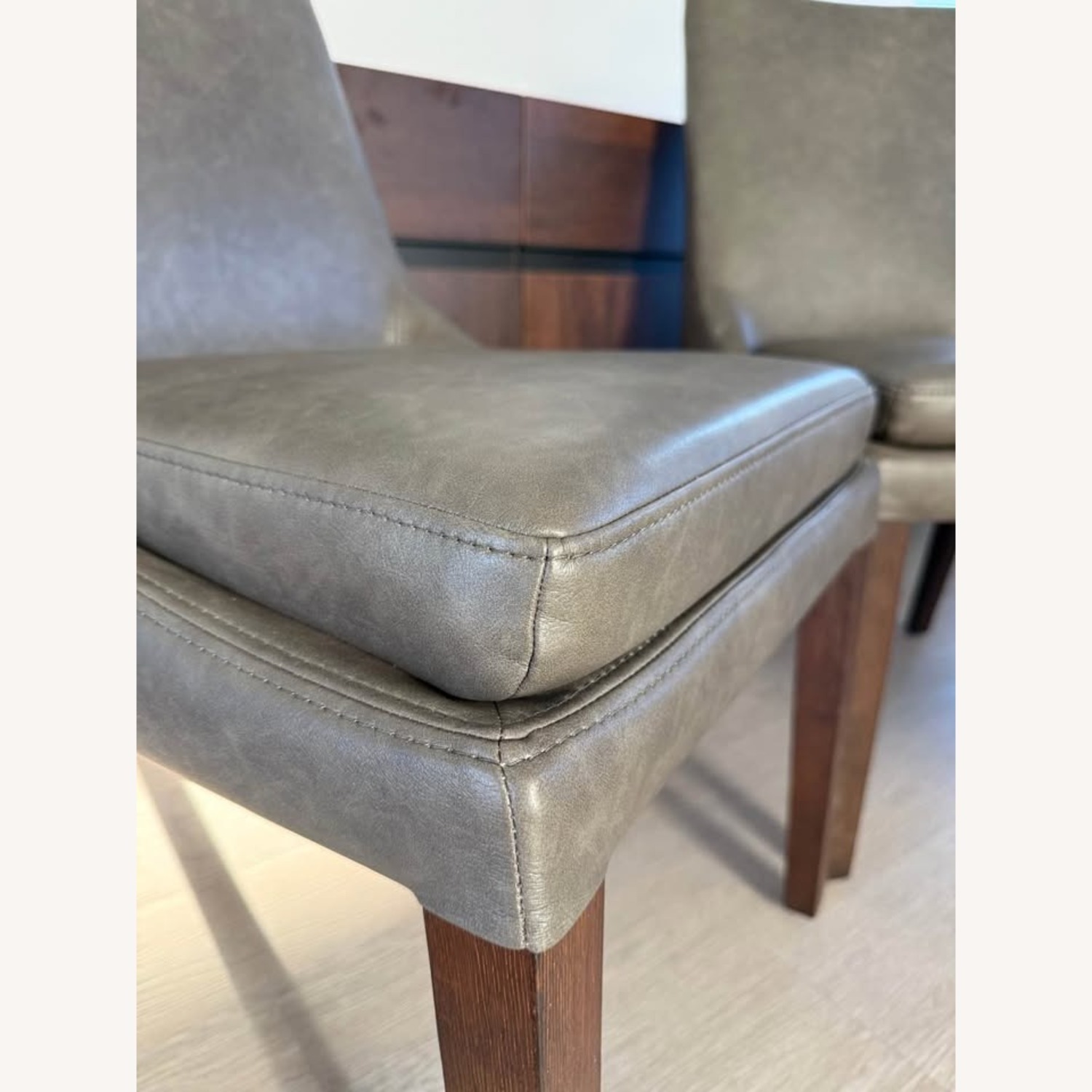 Birch Lane Light Gray Faux Leather Dining Chairs - image-5