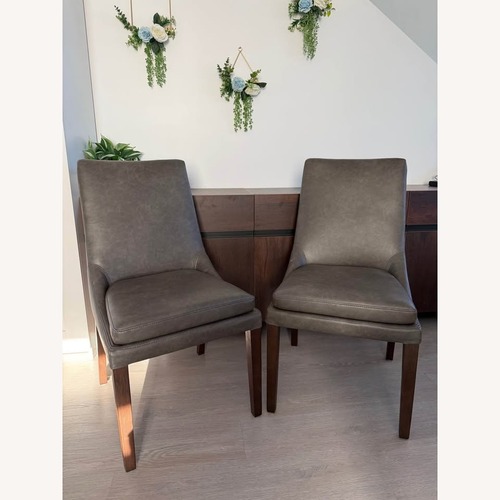 Used Birch Lane Light Gray Faux Leather Dining Chairs for sale on AptDeco