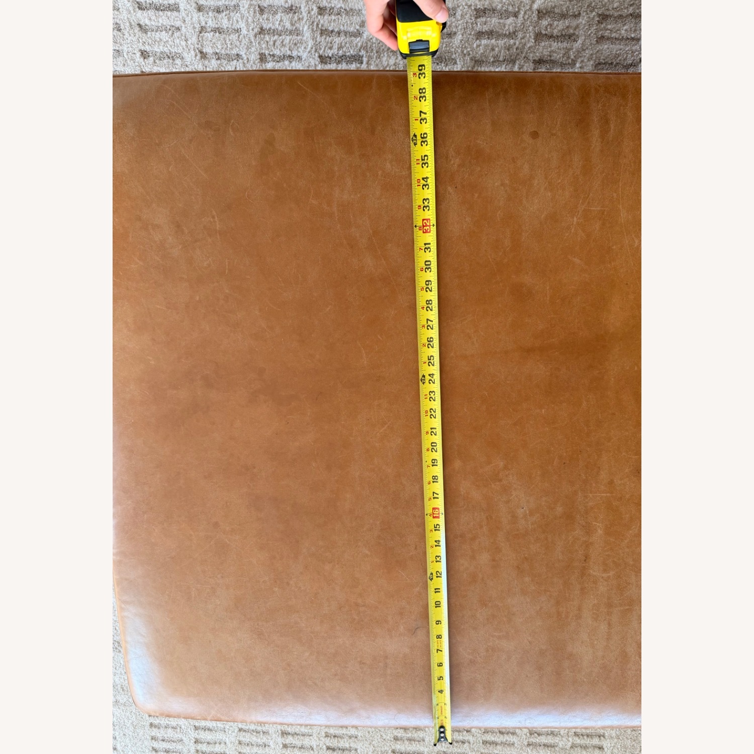 West Elm Leather 3+ Piece Sectional - image-6