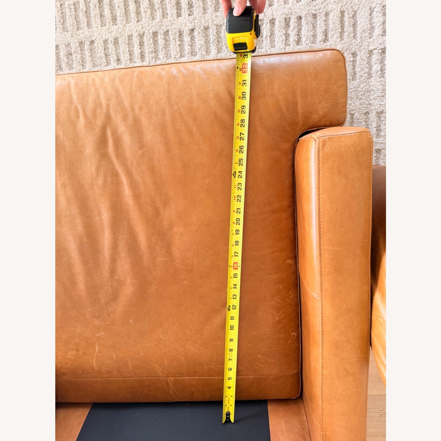 West Elm Leather 3+ Piece Sectional - image-5