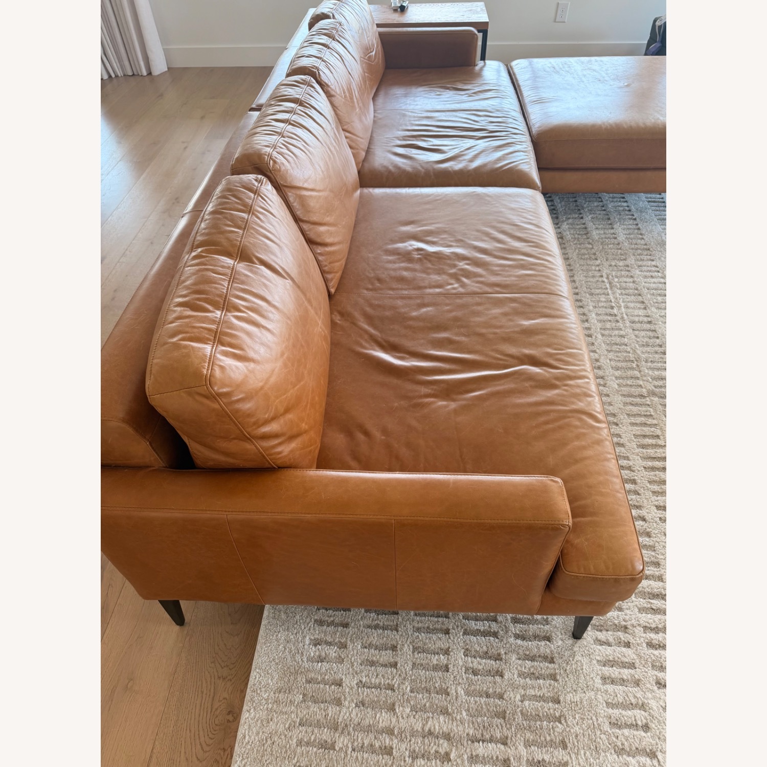 West Elm Leather 3+ Piece Sectional - image-3