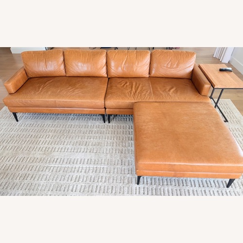 Used West Elm Leather 3+ Piece Sectional for sale on AptDeco