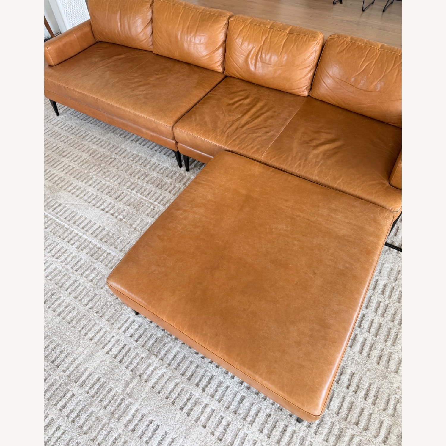 West Elm Leather 3+ Piece Sectional - image-2