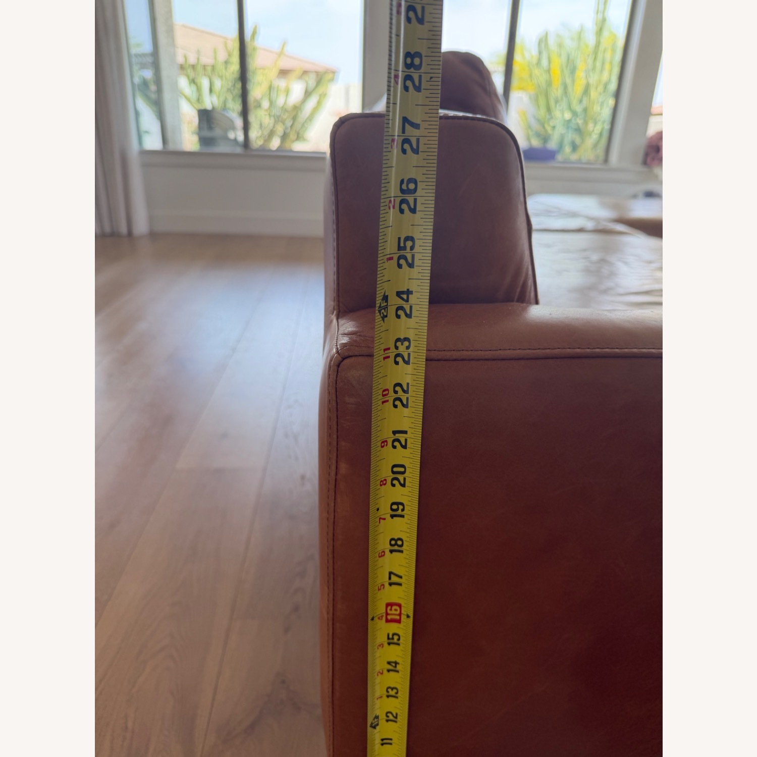 West Elm Leather 3+ Piece Sectional - image-8